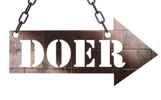 doer word on metal pointer photo