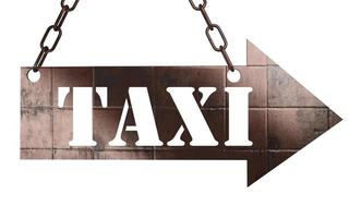 taxi word on metal pointer photo