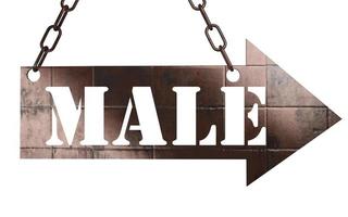 male word on metal pointer photo