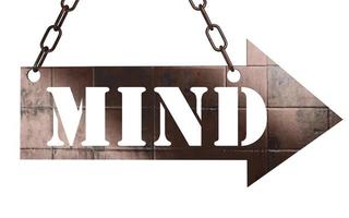 mind word on metal pointer photo