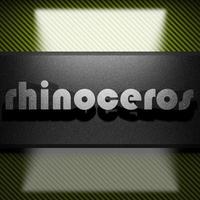 rhinoceros word of iron on carbon photo
