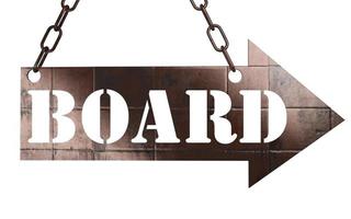 board word on metal pointer photo