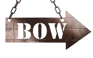 bow word on metal pointer photo