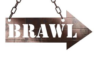 brawl word on metal pointer photo