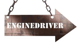 enginedriver word on metal pointer photo