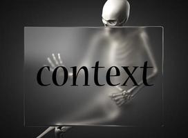 context word on glass and skeleton photo