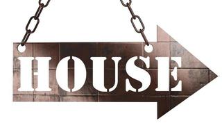 house word on metal pointer photo