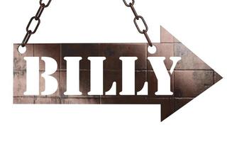 billy word on metal pointer photo