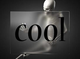 cool word on glass and skeleton photo