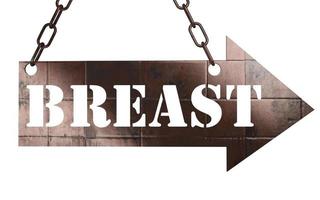 breast word on metal pointer photo