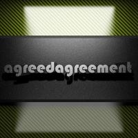 agreedagreement word of iron on carbon photo