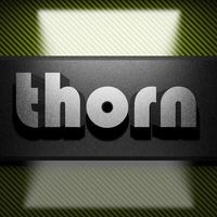 thorn word of iron on carbon photo