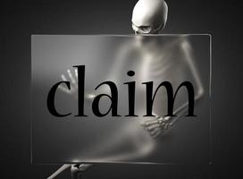 claim word on glass and skeleton photo