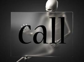 call word on glass and skeleton photo