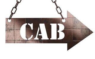 cab word on metal pointer photo