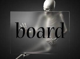 board word on glass and skeleton photo