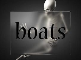boats word on glass and skeleton photo