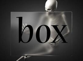 box word on glass and skeleton photo