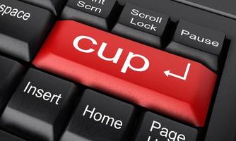 cup word on red keyboard button photo