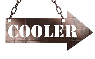 cooler word on metal pointer photo