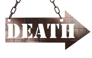 death word on metal pointer photo