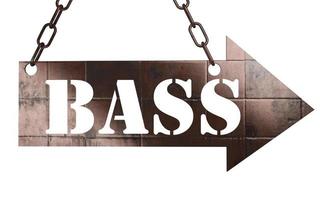 bass word on metal pointer photo