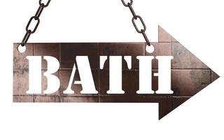 bath word on metal pointer photo