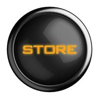 Word on black button photo