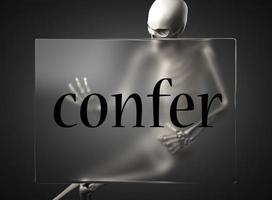 confer word on glass and skeleton photo