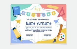 Kindergarten Graduation Certificate Template vector