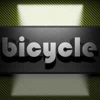 bicicleta palabra de hierro sobre carbono foto