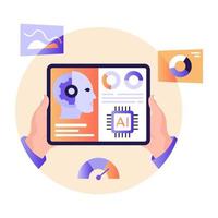 Flat illustration of online analysis is up for premium use vector