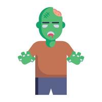 diseño de icono plano de avatar zombie aterrador vector