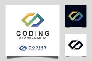 vector de icono de diseño de degradado de plantilla de logotipo de código para diseño de logotipo de codificación y programación