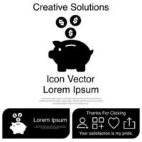 Piggy Bank Icon Vector EPS 10