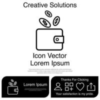 billetera, icono, vector, eps, 10 vector