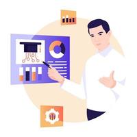 An ai education or ai training flat illustration vector