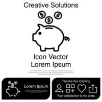 hucha, icono, vector, eps, 10 vector