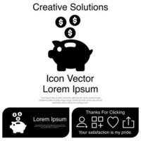 hucha, icono, vector, eps, 10 vector