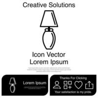 Table Lamp Icon Vector EPS 10