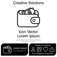 billetera, icono, vector, eps, 10 vector