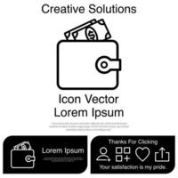 billetera, icono, vector, eps, 10 vector