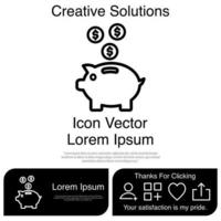 hucha, icono, vector, eps, 10 vector