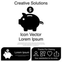 Piggy Bank Icon Vector EPS 10