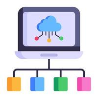 A trendy flat style icon of cloud protection vector