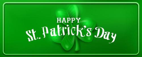 happy st patricks day  typography on green background. St. Patrick's Day. 3d shamrock leaf clover. Typography. Vector illustration.