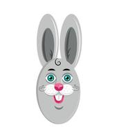 conejito de pascua gris en estilo de dibujos animados. conejo de pascua. ilustración vectorial vector