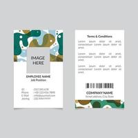 Professional Organic Pattern ID Card Design Vector Template Front and Back Side