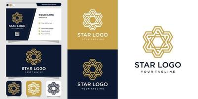 Modern star logo and business card design template Premium Vector