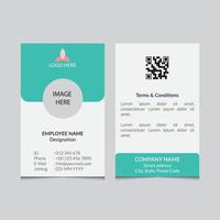 plantilla de vector de diseño de tarjeta de identificación simple anverso y reverso
